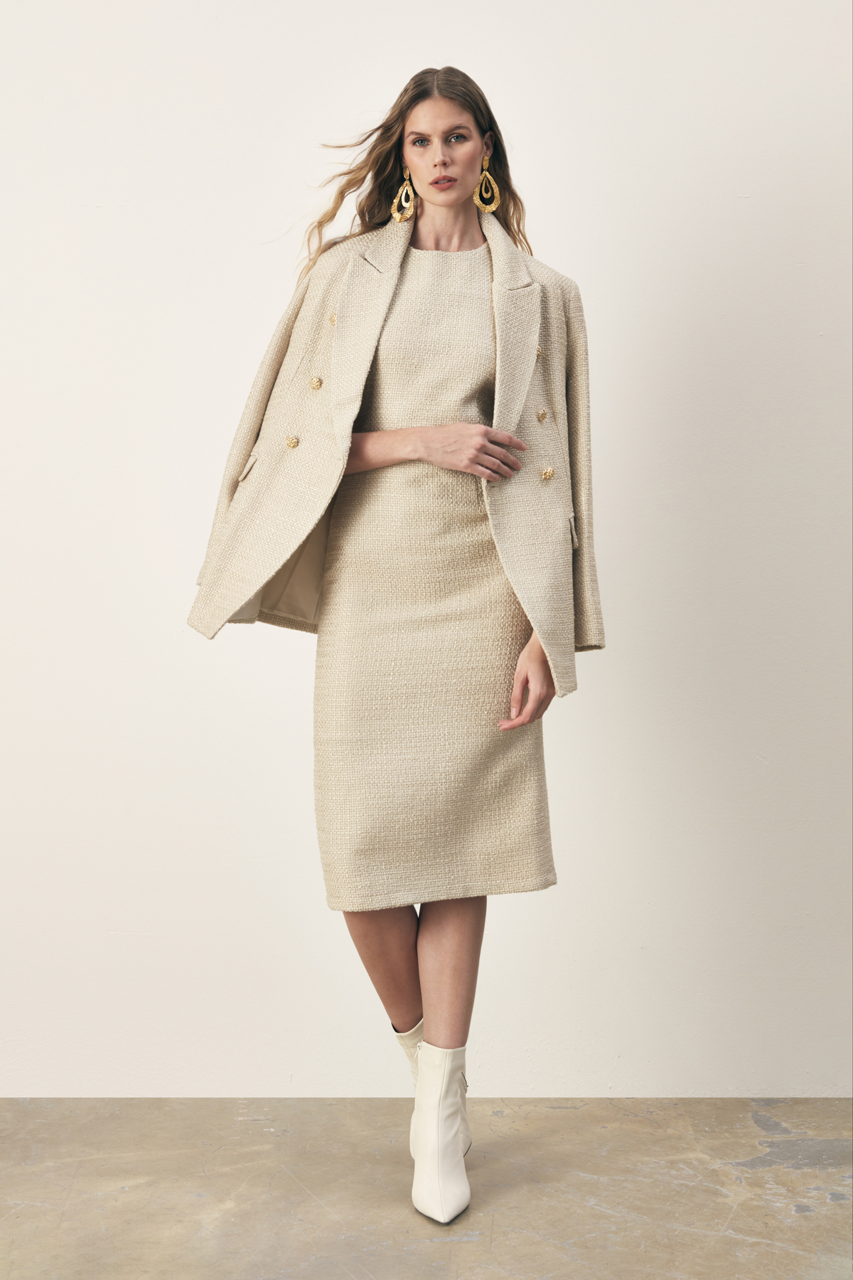 Dorothea | Beige Tweed Dress