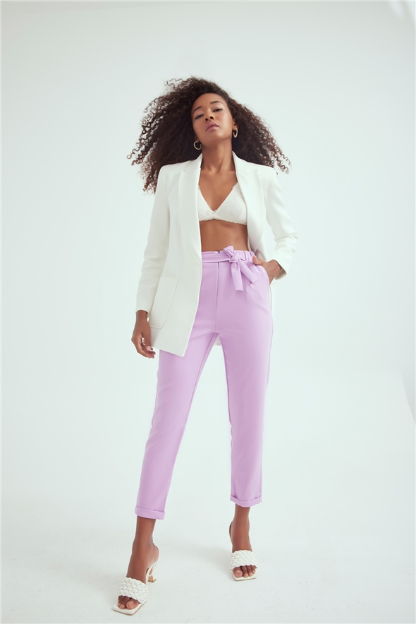 Missguided high rise crop leg carrot jeans in ecru